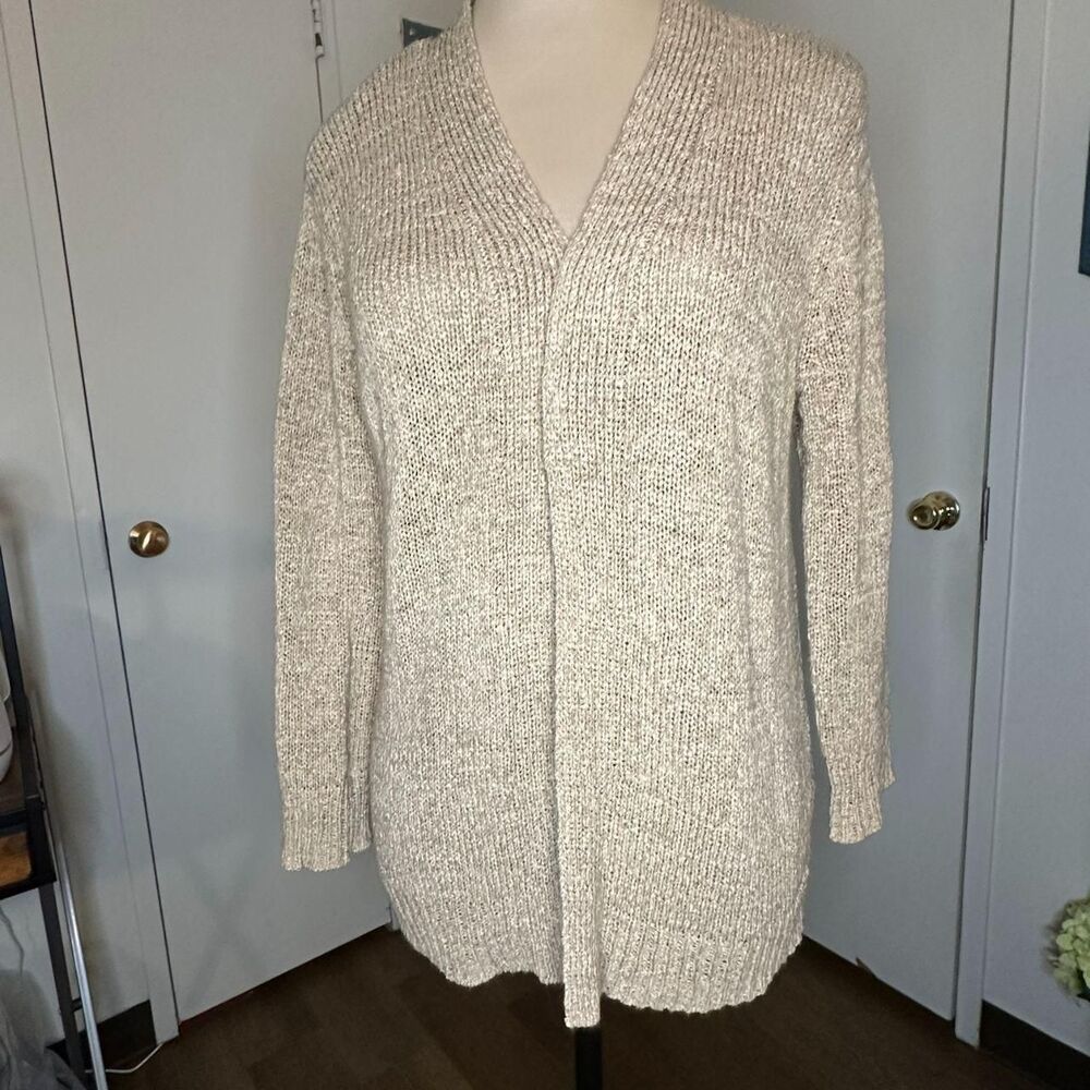 Cable-gauge Women's Tan Cardigan